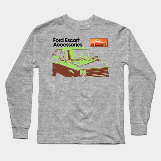 FORD ESCORT MK2 - brochure Long Sleeve T-Shirt by Throwback Motors